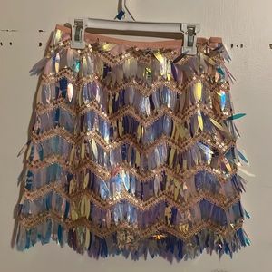 Cloud Ten Iridescent Sequined Mini Skirt